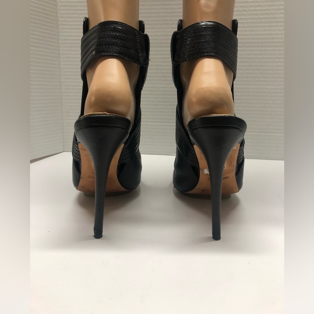 BCBGMAXAZARIA Fierce Strappy Black Open Back Stiletto Booties - Picture 6 of 11